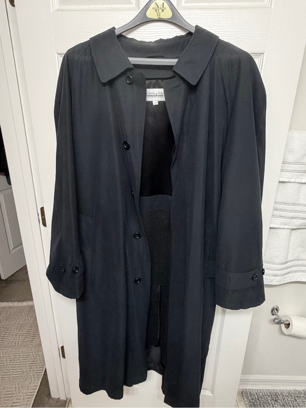 Joseph & Feiss Black Long Trench Coat